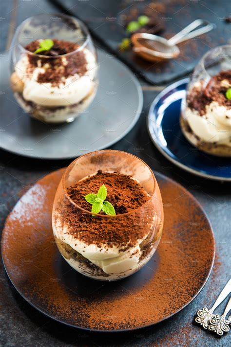 Traditional Italian dessert Tiramisu in a Glass Jar | High-Quality Food Images ~ Creative Market