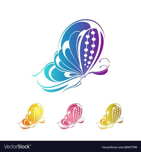 Butterfly colorful logo Royalty Free Vector Image