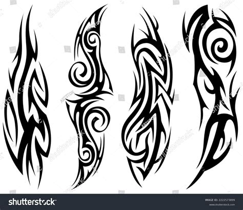 Tribal Tattoo Silhouette Illustration Isolated Abstract Stock Illustration 2222573899 | Shutterstock