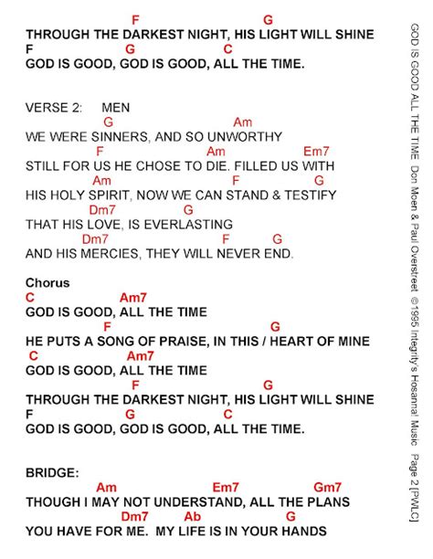 GOD IS GOOD (ALL THE TIME) - lyrics and chords ~ Faith and Music