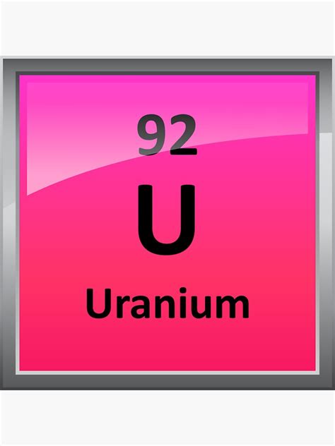 "Uranium Element Symbol - Periodic Table" Sticker for Sale by sciencenotes | Redbubble