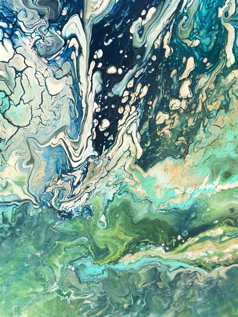 Acrylic Pour Sea Foam Painting Fluid Art Abstract | Etsy