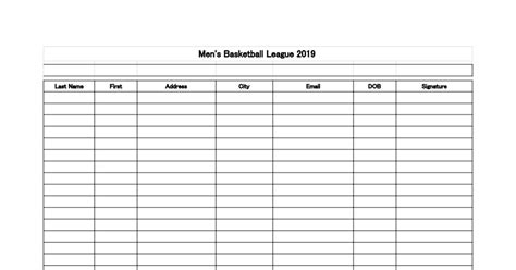 Printable Basketball Roster Template - Printable Templates