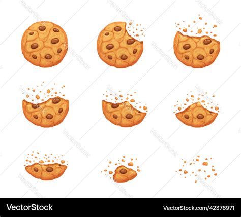 Crumble biscuit cookie animated sprite dessert Vector Image