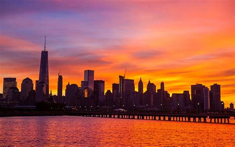 HD wallpaper: New york skyline sunrise-Cities HD desktop wallpap ...