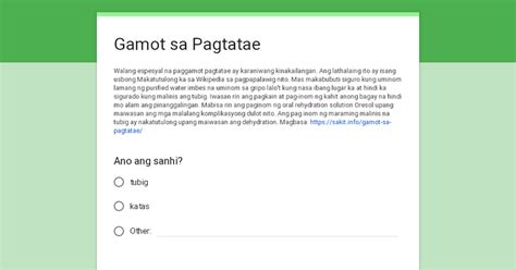 Gamot sa Pagtatae