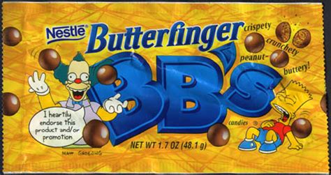 CC_Butterfinger BB’s – Simpsons Krusty-and-Bart – candy wrapper package – 2000 | CollectingCandy.com