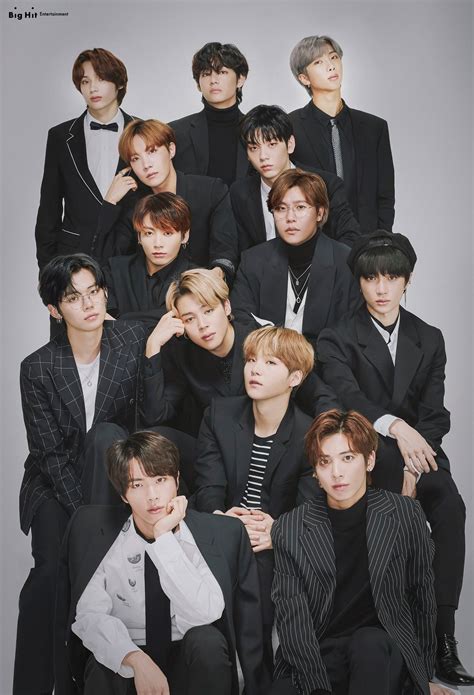 BTS, TXT, And Lee Hyun Pose Together In Big Hit Entertainment Family Photos | Soompi