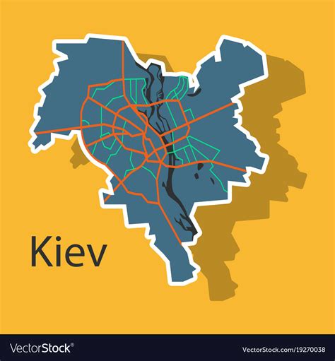 Map of the districts kiev ukraine sticker Vector Image