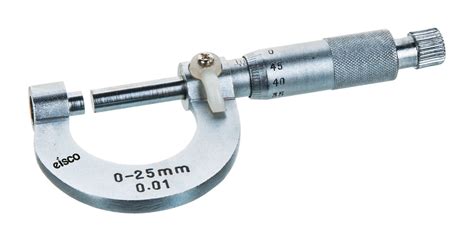 EISCO Micrometer Screw Gauge w/Lock, Nickel Plated Brass - Range 0-25x ...