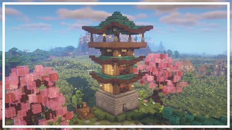 Building a Japanese Watchtower | Minecraft Tutorial - YouTube