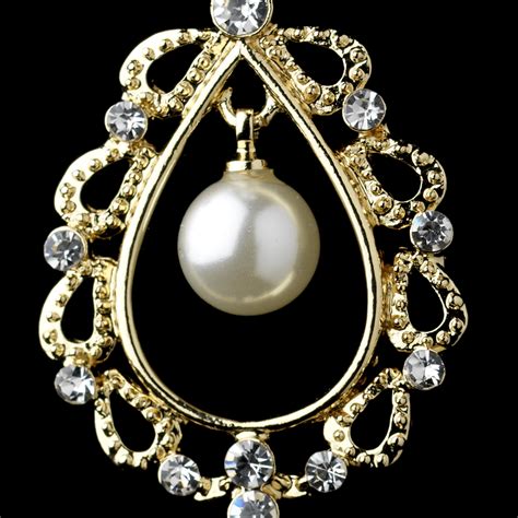 Elegant Rhinestone & Pearl Chandelier Earrings - Elegant Bridal Hair Accessories