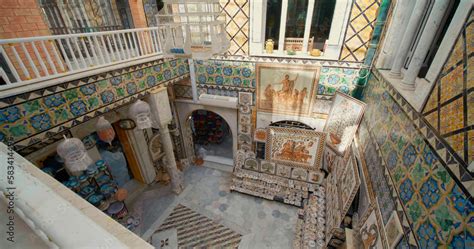 Sidi Bou Said, Tunisia - 2022: Museum Mosaic House interior ...