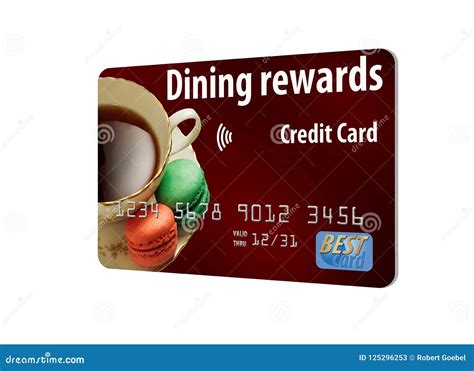 This is a Dining Rewards Credit Card. it is Generic and Isolated on a White Background Stock ...