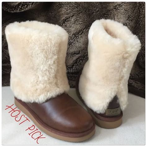 UGG Like New fur cuff leather boots