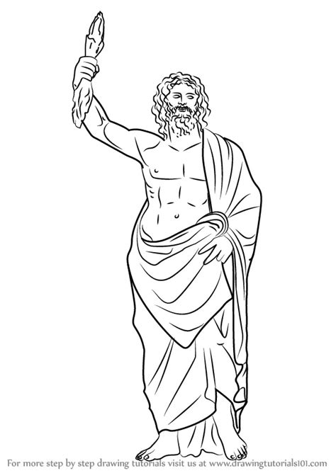 Learn How to Draw Zeus (Greek Gods) Step by Step : Drawing Tutorials