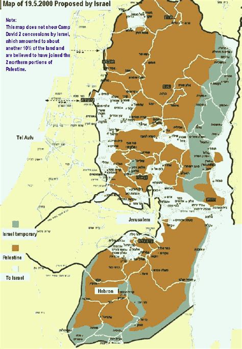 Map of the Israeli Offer Prior to Camp David Summit