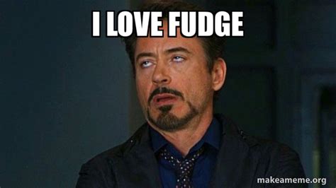 I love Fudge - Tony Stark Eye Roll Meme Generator