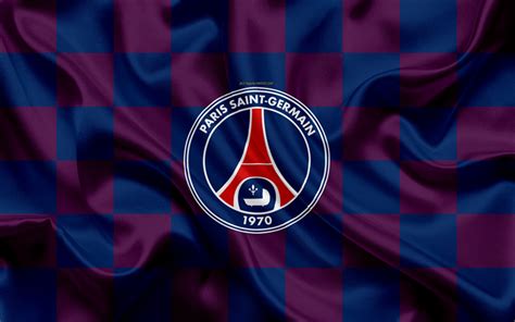 Download wallpapers Paris Saint-Germain, PSG, 4k, logo, champion, creative art, purple blue ...