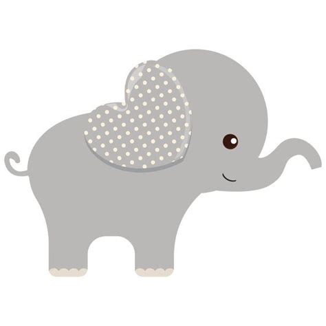 Adorable Grey Baby Elephant Clipart