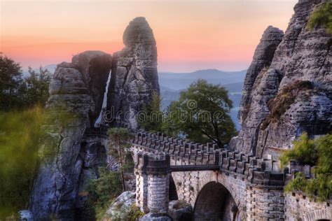 Bastei Bridge Germany in the Winter Stock Photo - Image of saxonian ...