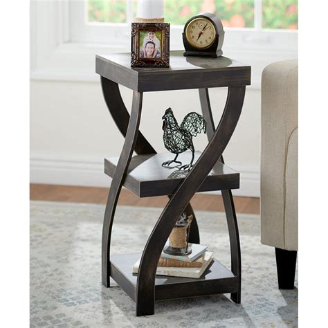 Twisted Side Table - Modern Accent Table with Distressed Finish - Walmart.com - Walmart.com