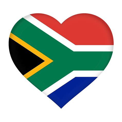 Flag of South Africa Heart Digital Art by Roy Pedersen - Pixels