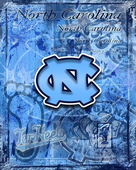 North Carolina Tar Heels Poster, NC Tar Heels Print, Tar Heels ...