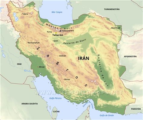 Mapa Fisico De Iran - Mapa Asia