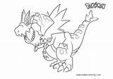 Tyrantrum Pokemon coloring page pages tyrunt  sketch template