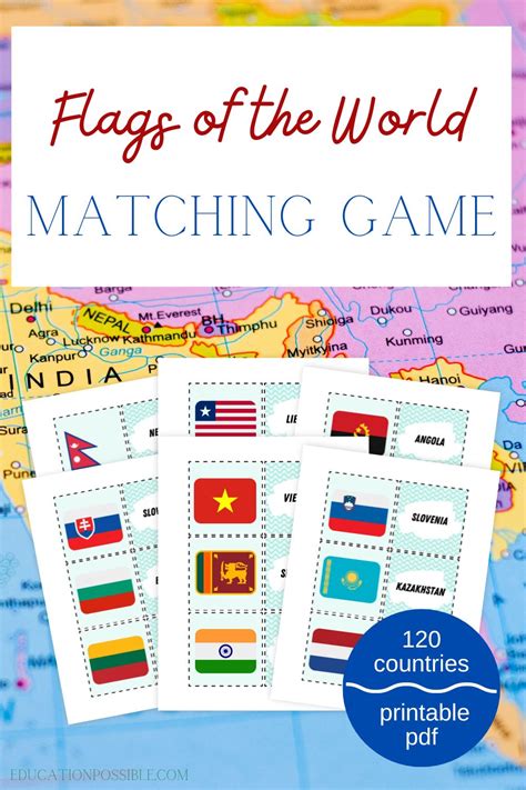 Printable Flags of the World Matching Game