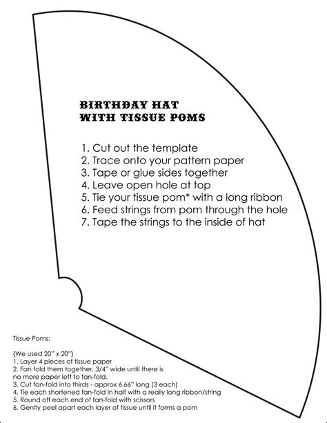 Homemade Party Hats Template | From our Studio} Birthday Party Hats with Poms | Party hat ...