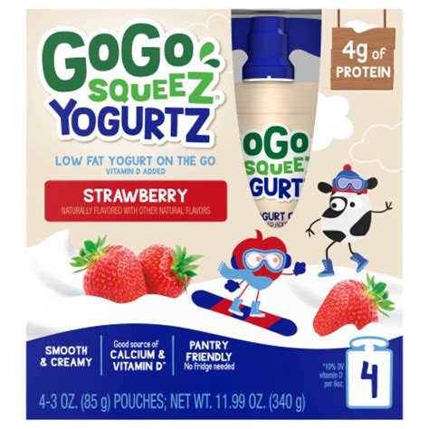 GoGo Squeez® Strawberry Yogurt, 4 ct / 3 oz - Kroger