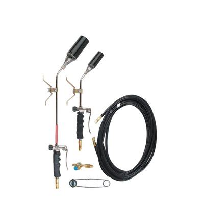 DUAL HEAD BENT HEAD ROOFING TORCH KIT - 500,000 BTU