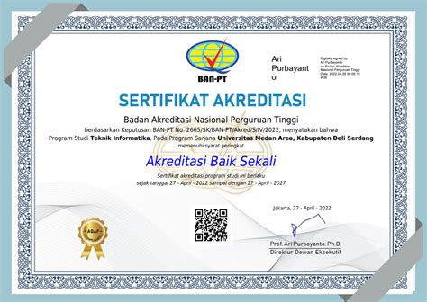 AKREDITASI - Program Studi Teknik Informatika Terbaik di Sumut