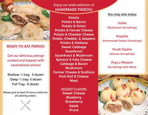 PIEROGI MENU - The Polish Pickle Deli