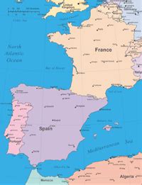 Editable Europe Iberian Peninsula Map with Cities - Illustrator / PDF | Digital Vector Maps