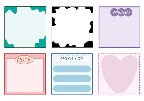 Premium Vector | Set of the cute abstract memo pad paper note reminder post note planner to do list