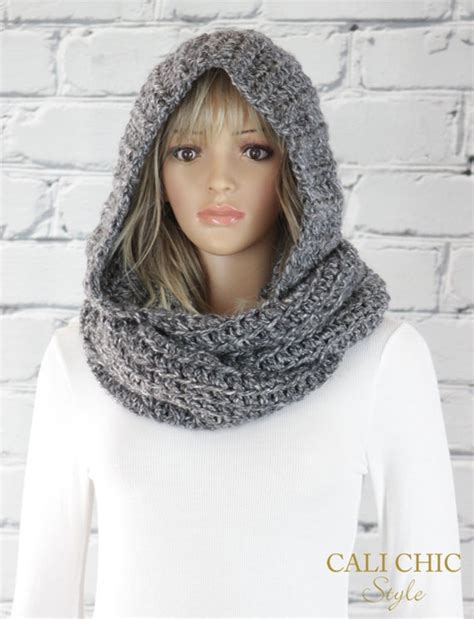 Alexia Hooded Scarf Pattern 800 Crochet Hooded Infinity | Etsy in 2021 ...