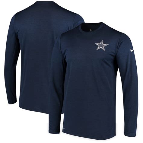 Nike Dallas Cowboys Navy Sideline Coaches Long Sleeve Performance T-Shirt