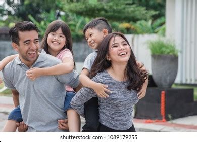 Portrait Happy Asian Family Front Their Stock Photo 1089179255 | Shutterstock