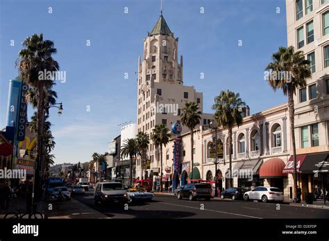 traffic on Hollywood Boulevard in Hollywood, Los Angeles, California ...