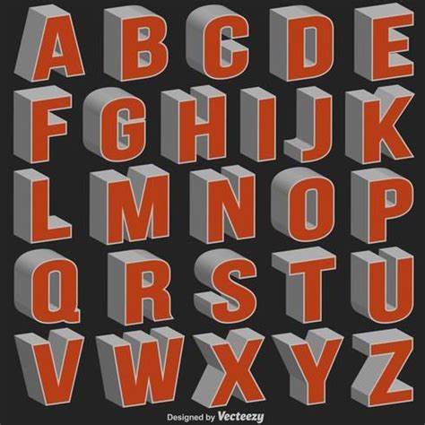 Download Vector 3d Font for free | 3d font, Lettering alphabet, Vector art