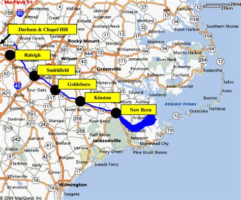 Map of the Neuse River Basin and Adjacent Cities (source: www.mapquest ...