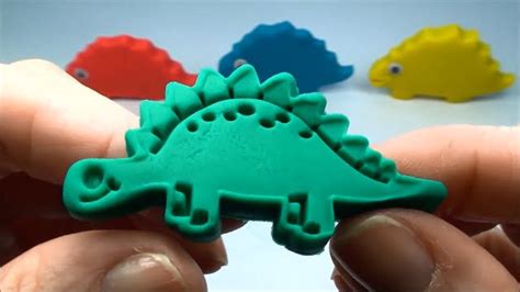 Play and Learn Colors with Play doh Dinosaur Molds Fun Creative Playdough ideas for Kids - YouTube