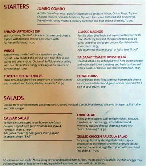 Hard Rock Cafe Menu, Menu for Hard Rock Cafe, Fisherman's Wharf, San ...