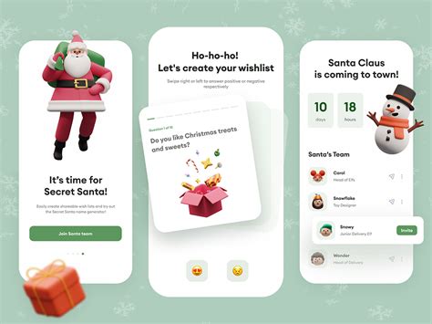 Secret Santa - Mobile App 🎄🎁 by Olena Kychun 🇺🇦 for EPAM Design Team on Dribbble