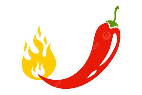 Ector Illustration Of A Spicy Chili Pepper With Flame Cartoon Red For ...