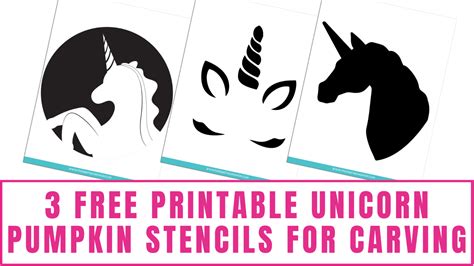 Free Downloadable Stencils: Unicorn Pumpkin for Carving