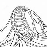 Colorful Roller Coaster In Amusement Park Coloring Page 24053 19020 sketch template